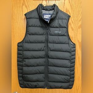 Lands' End Men's Black Puffer Vest